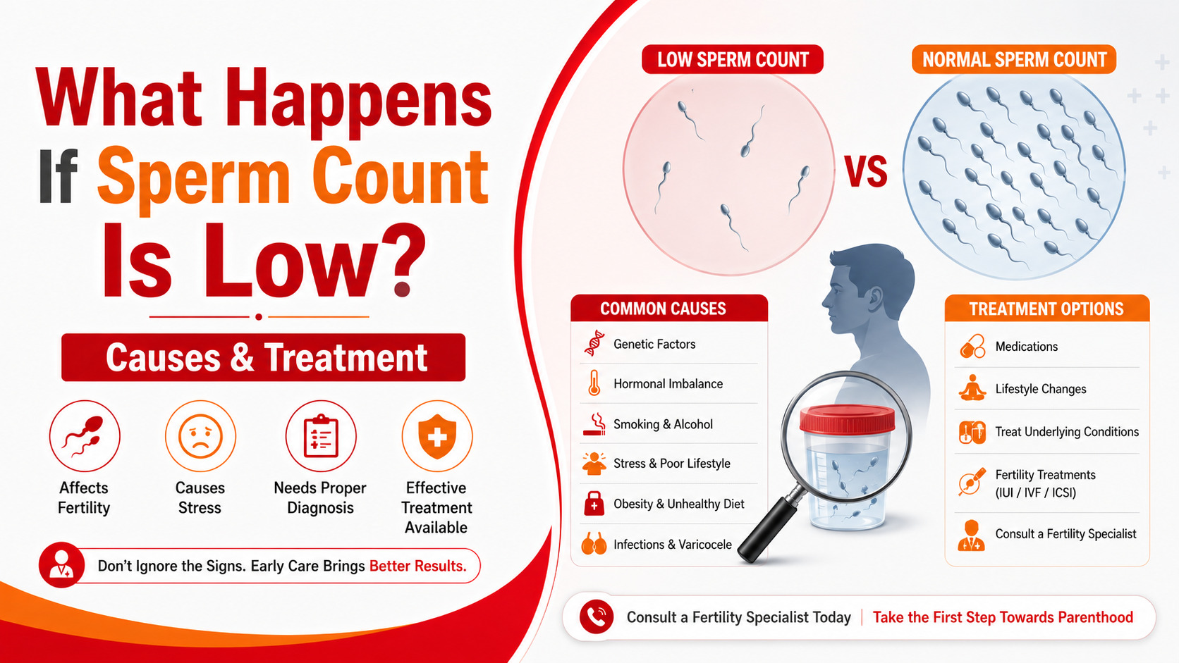 What Happens If Sperm Count Is Low? Causes & Treatment