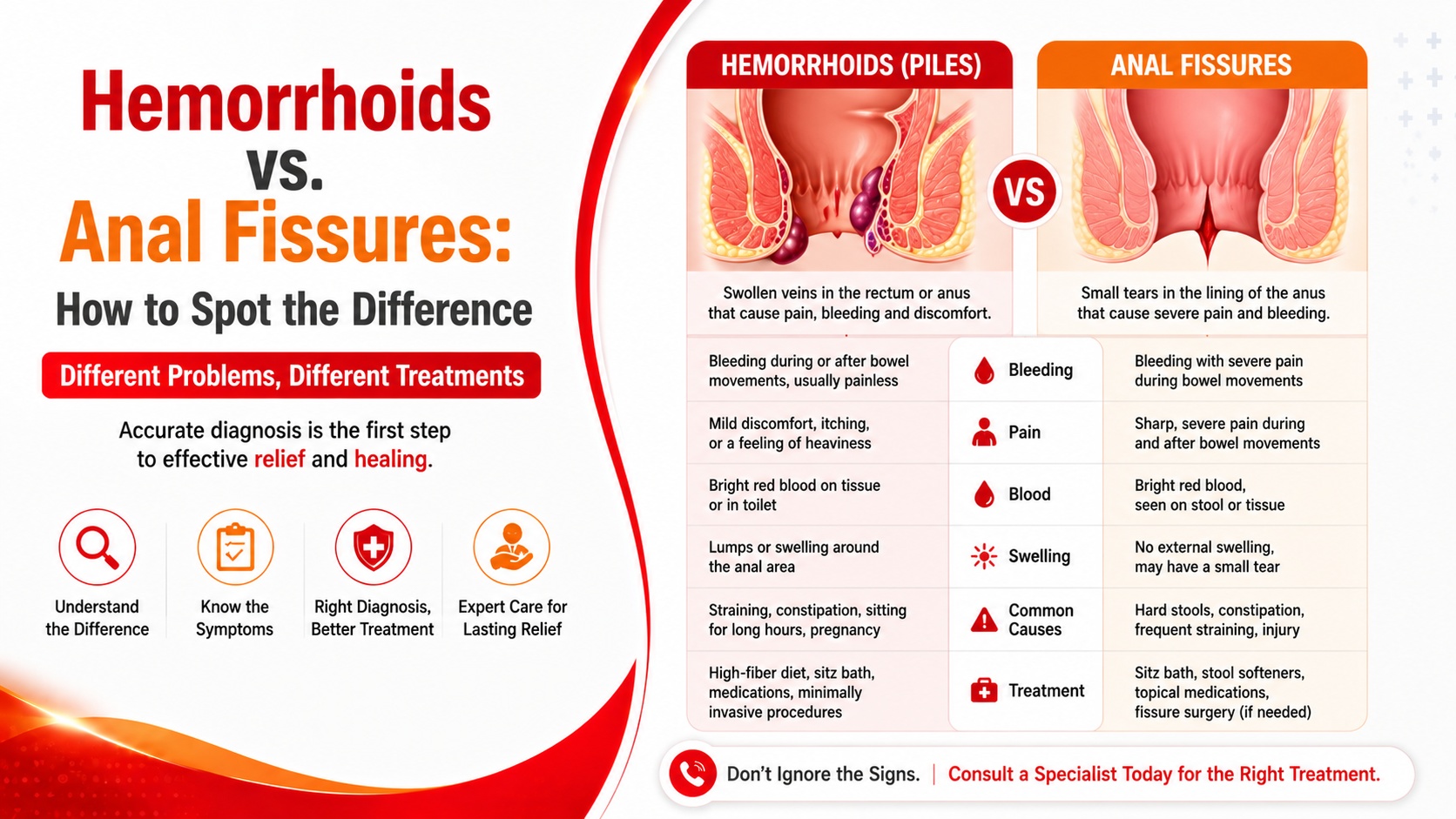 Hemorrhoids vs. Anal Fissures: How to Spot the Difference