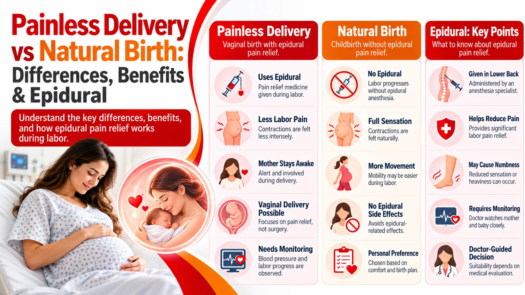 Painless Delivery vs Natural Birth: Differences, Benefits & Epidural
