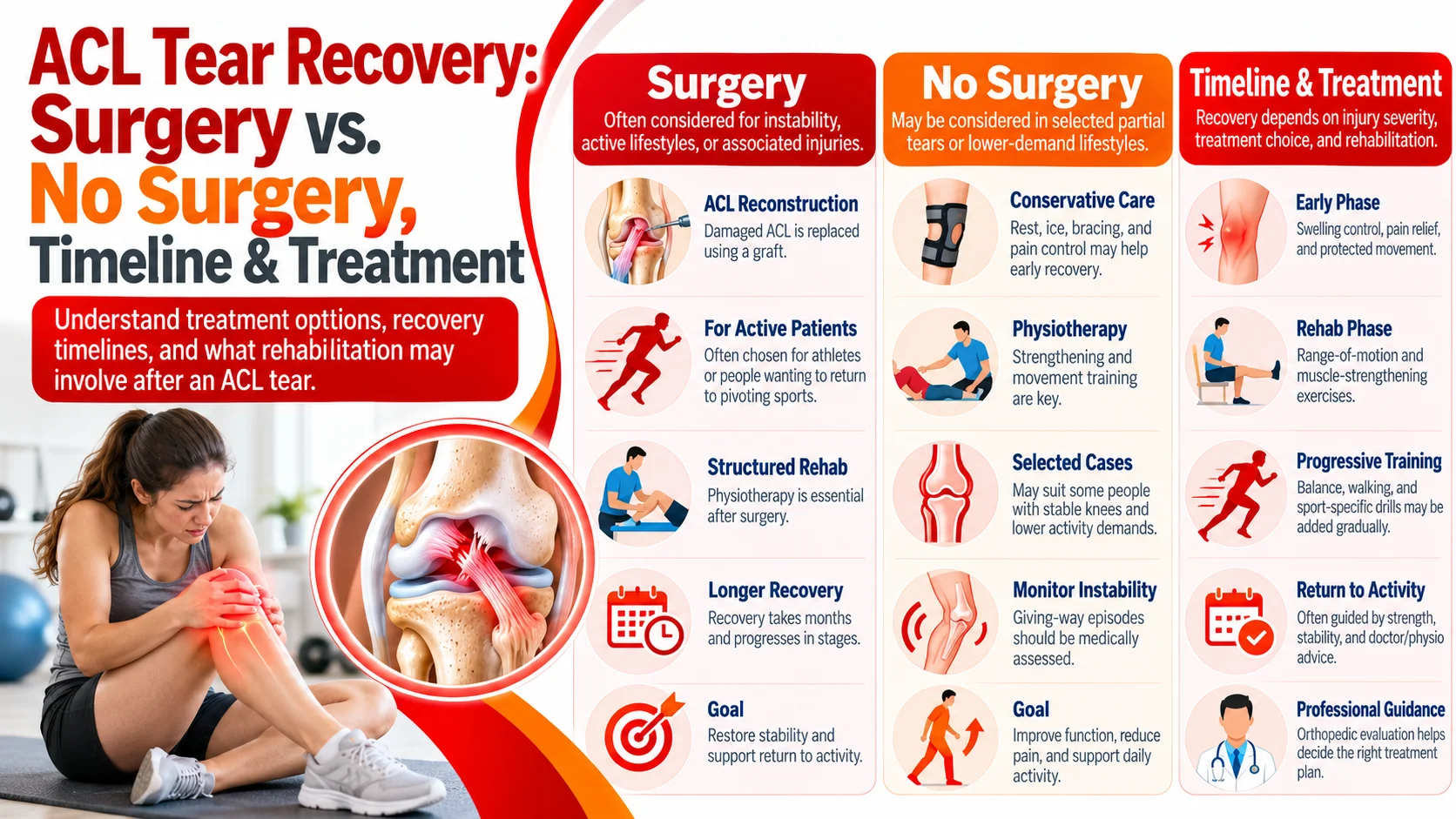 ACL Tear Recovery: Surgery vs. No Surgery, Timeline & Treatment