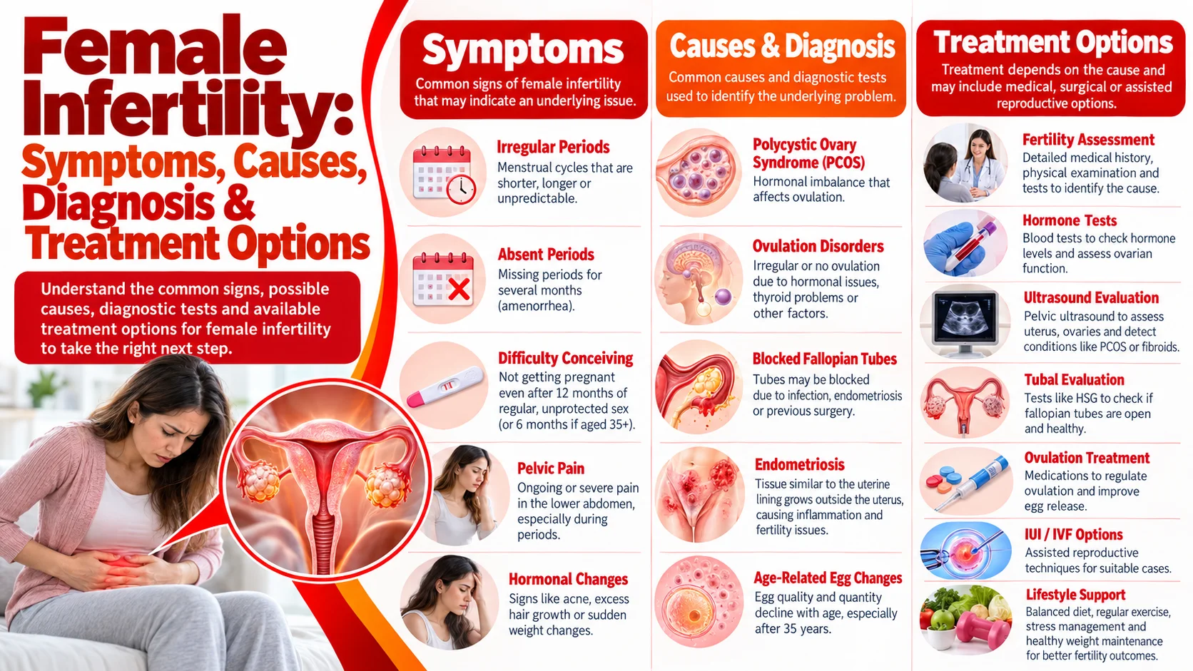 Female Infertility: Symptoms, Causes, Diagnosis & Treatment Options