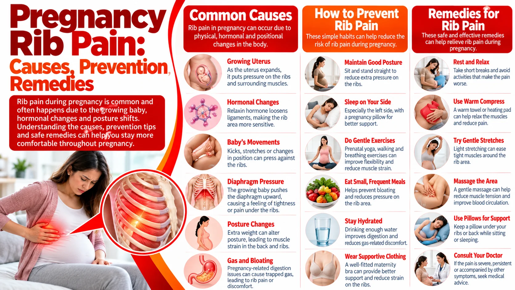 Pregnancy Rib Pain: Causes, Prevention, Remedies